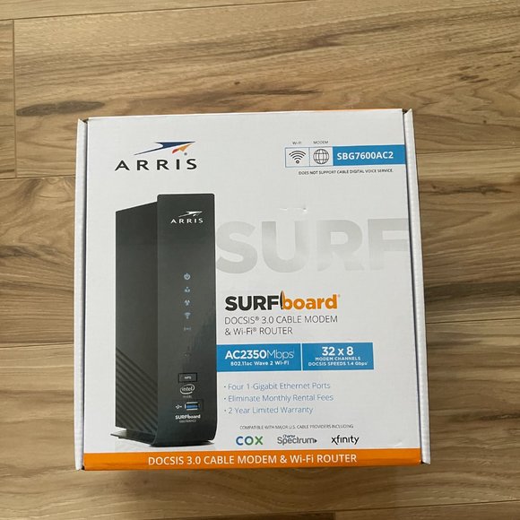 Arris Surfboard SBG7600AC2 DOCSIS® 3.0 Cable Modem & Wi-Fi Router - Picture 1 of 4